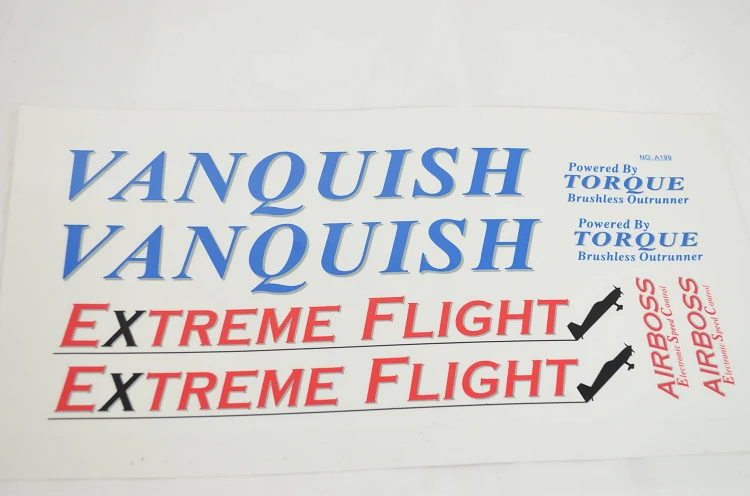48" Vanquish MKII Decal Sheet