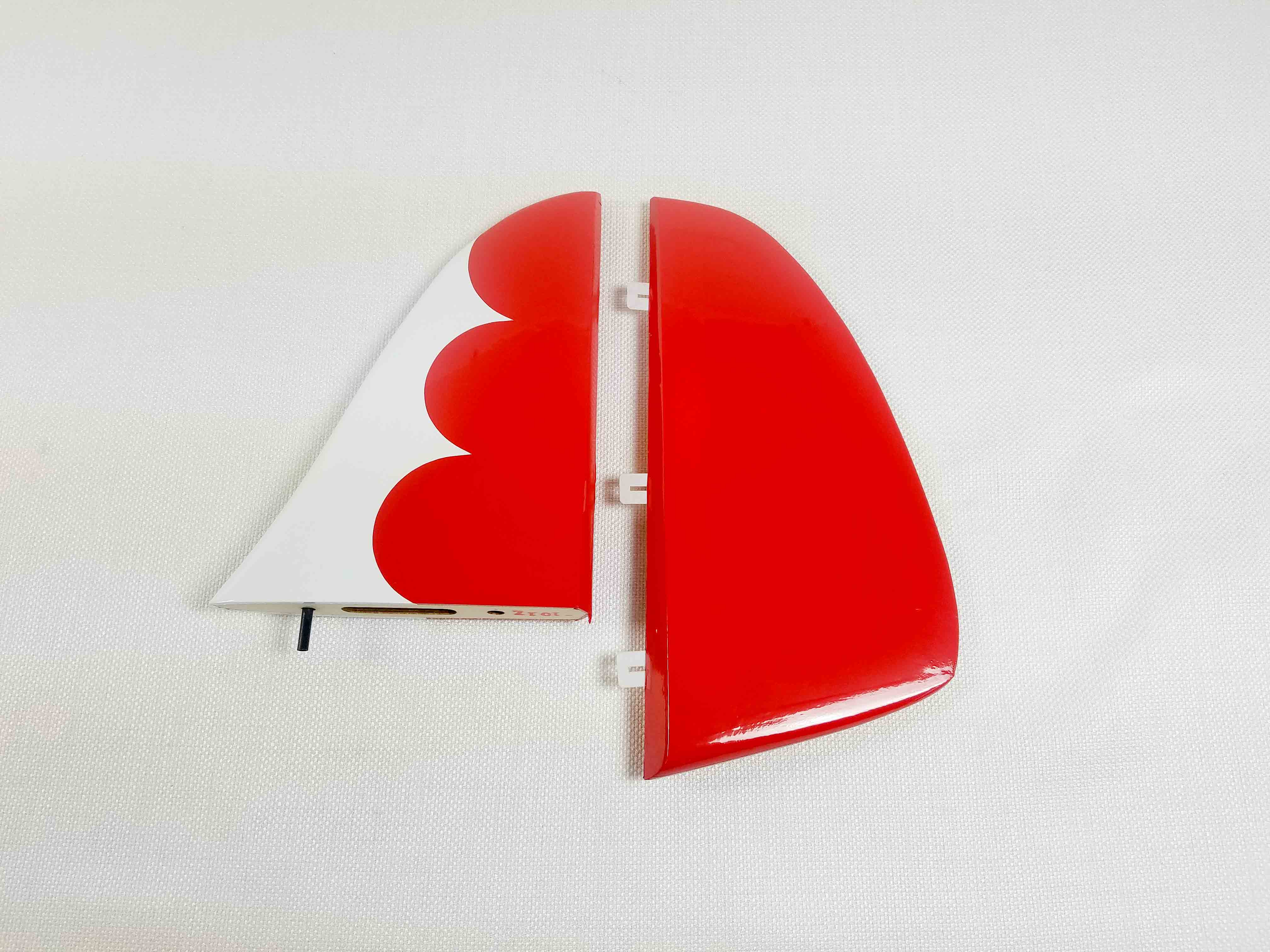 72" Muscle Coupe  Rudder - Red/White Scheme