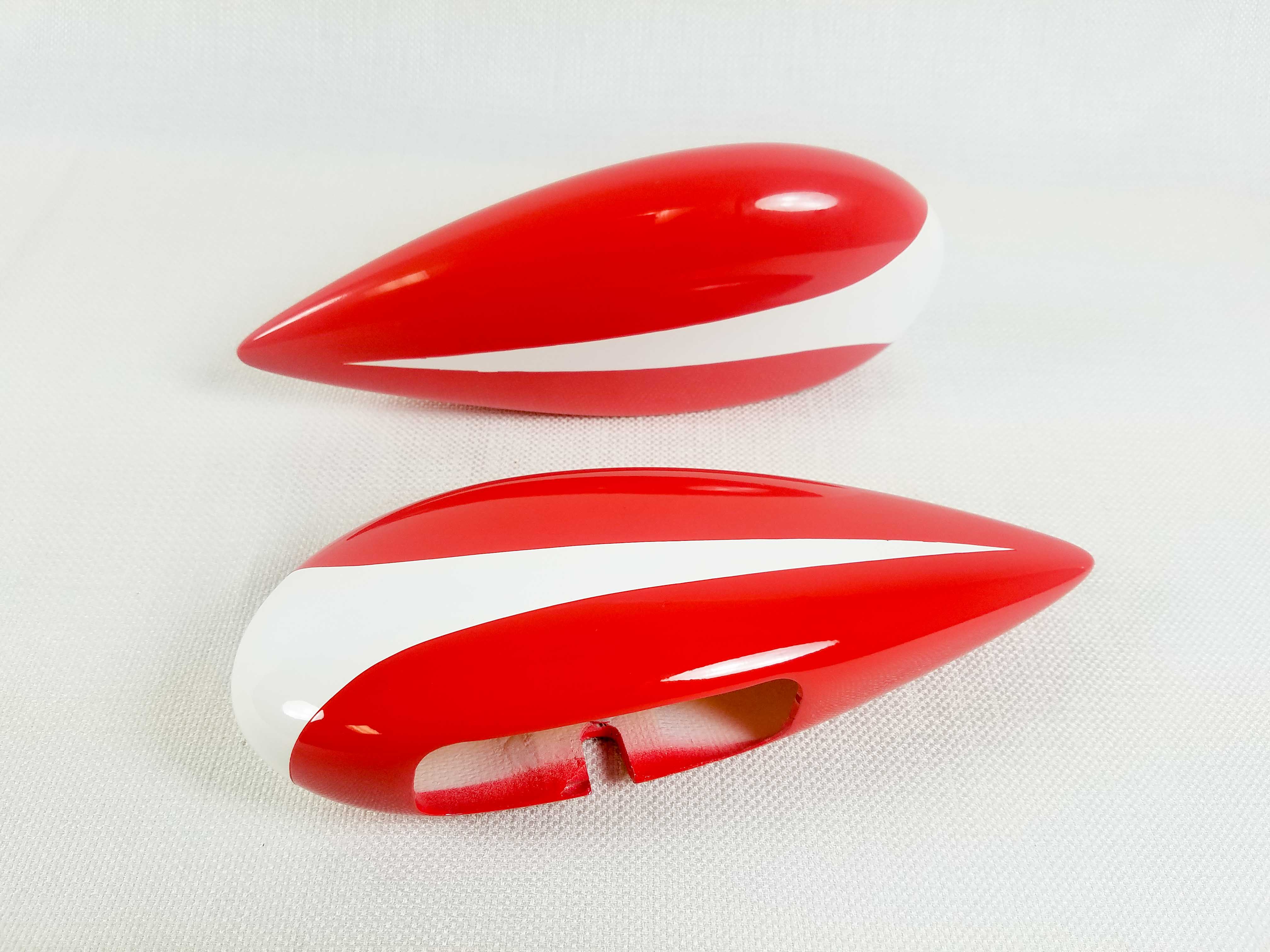 72" Muscle Coupe  Wheel Pants - Red/White Scheme