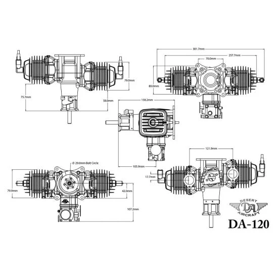 Desert Aircraft DA-120 Twin with Mufflers - Image 4