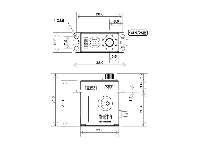 EF/Theta 921A HV Micro Servo/1" Mini 25T arm included - Image 4