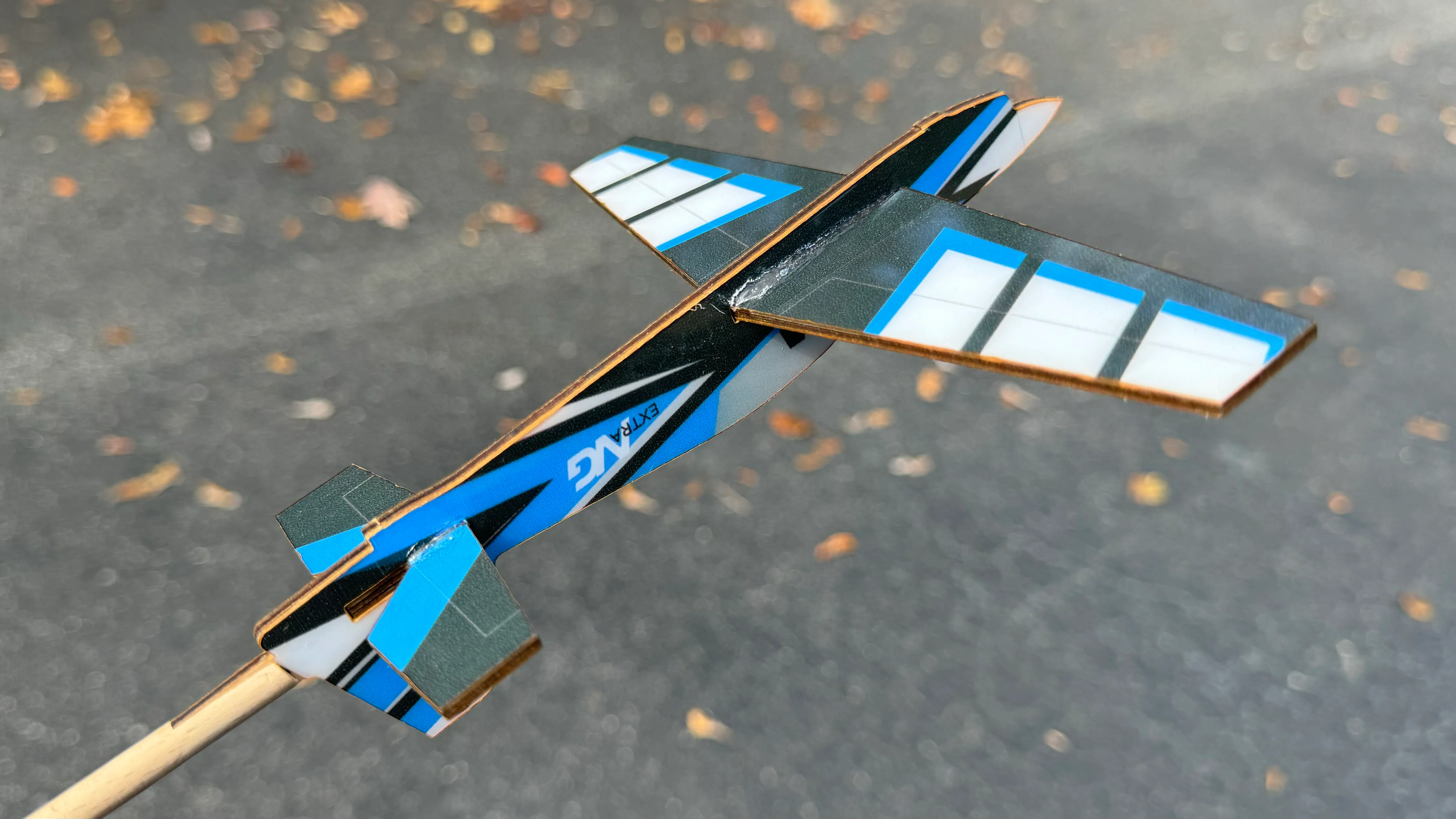 Extreme Flight Stick Plane - Extra NG Sky Blue/Black/White - Image 2