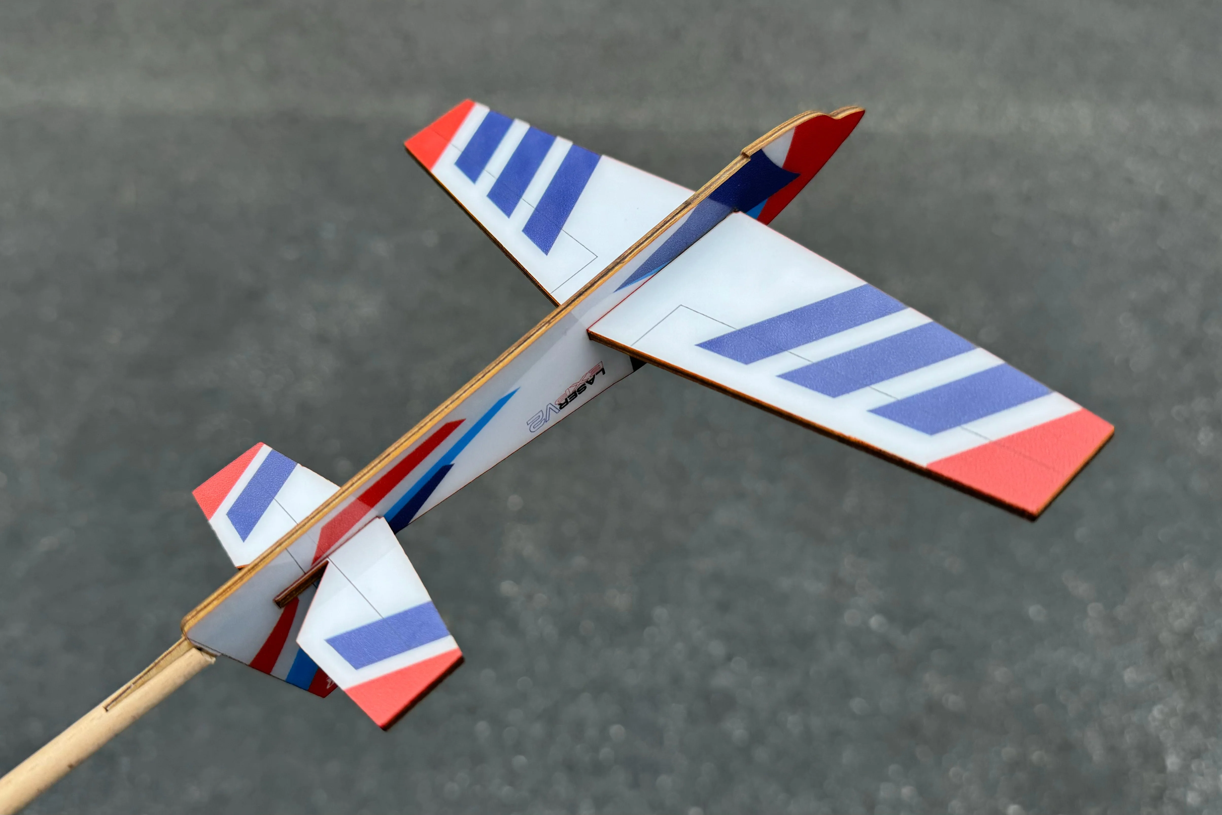 Extreme Flight Stick Plane - Laser Red/White/Blue Scheme - Image 2
