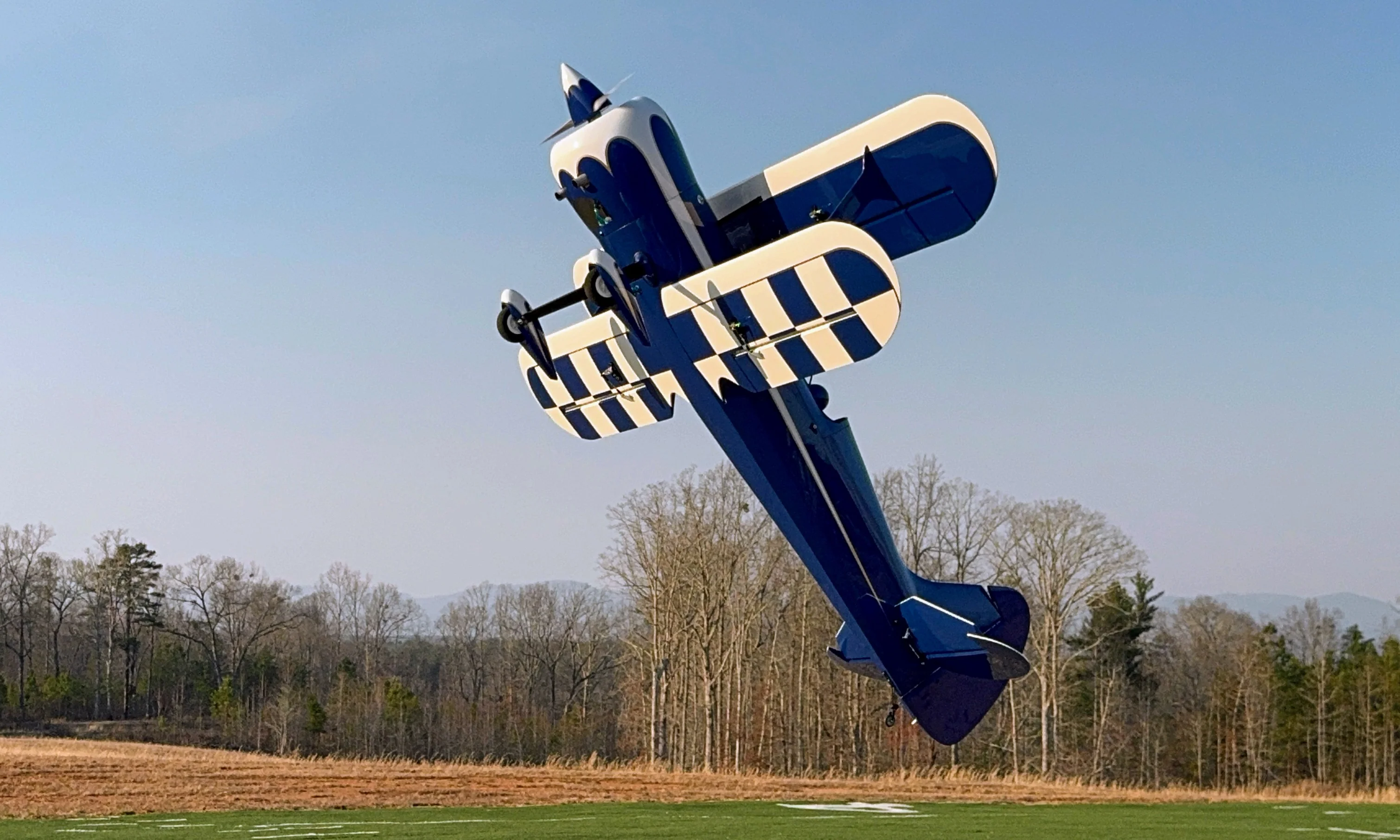 Legacy - 85" Muscle Bipe - Blue/White - 2 CYLINDER - Image 3