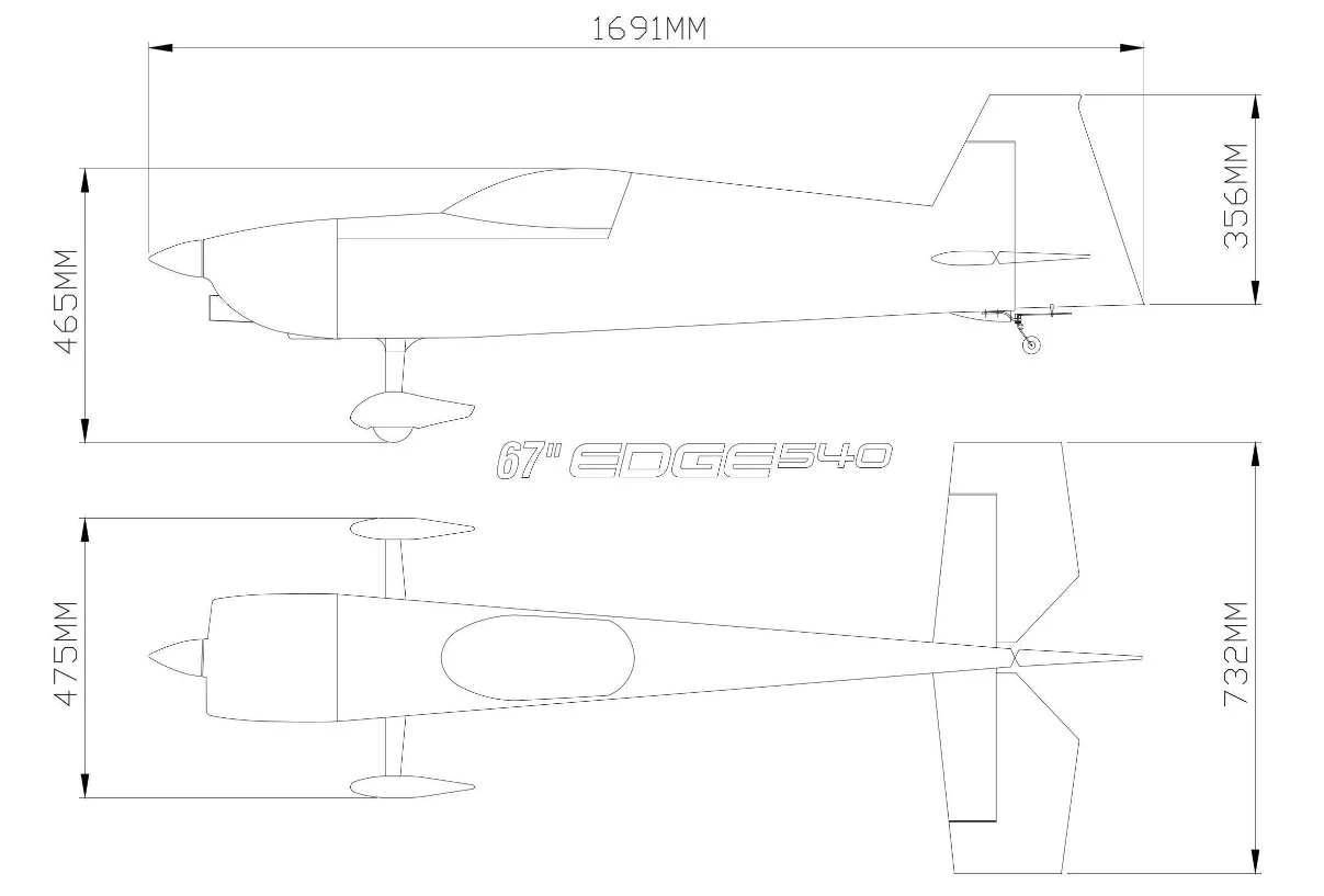 SW - 67" Edge 540 - Grey/Yellow (F) - ARF - Image 11