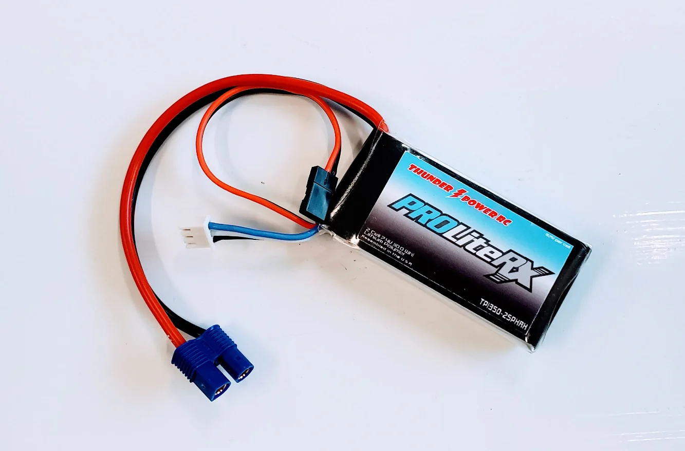 Thunder Power - 1350mAh 7.4V 20C LiPo - Receiver Battery with JR and EC3